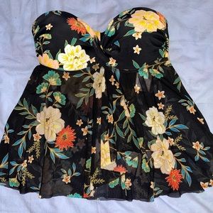 Bikini swim top - floral